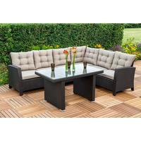 Loungegarnitur 2-Tlg Salerno mit Kissen - Beige/Braun, MODERN, Kunststoff/Metall - Gardenson