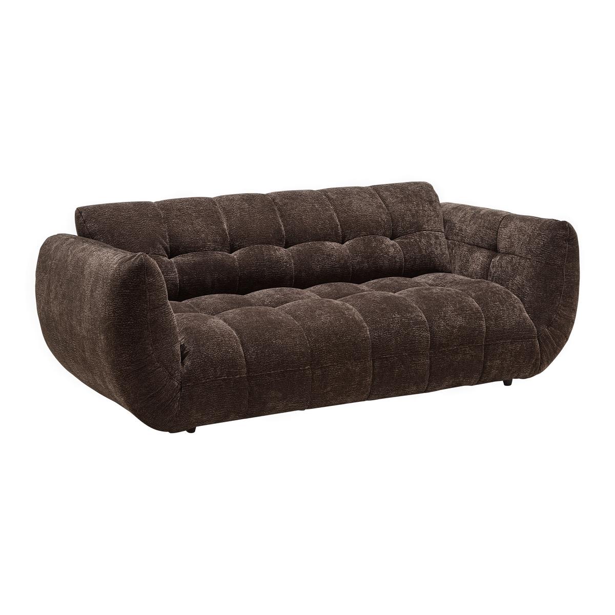 Veľká pohovka PANDA, tmavohnedá ženilka - čierna/tmavohnedá, Modern, textil/plast (218/81/104cm) - Mömax