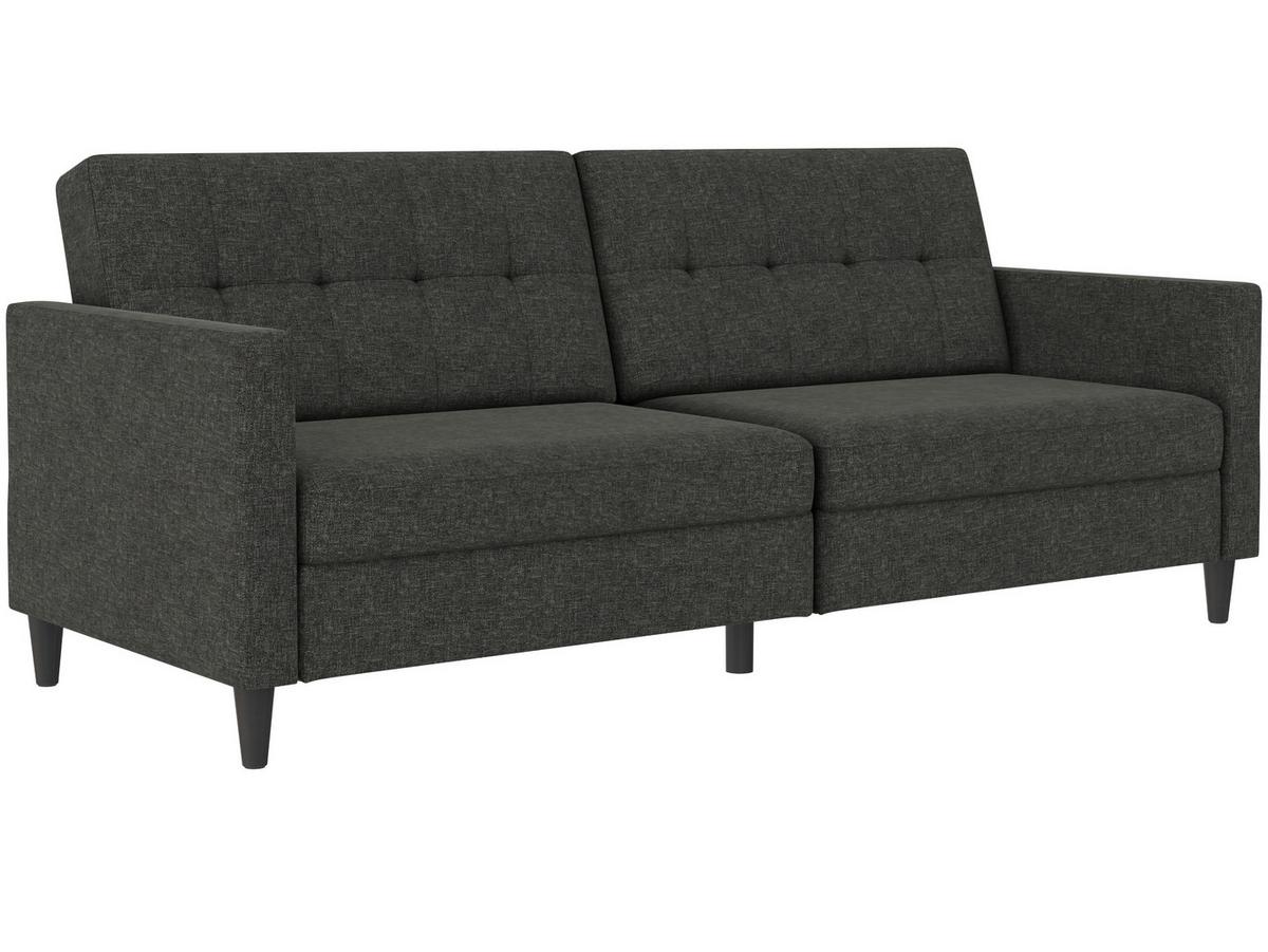 Schlafsofa Hannover Anthrazit, mit Schlaffunktion - Anthrazit/Schwarz, Basics, Textil (203/82cm) - Livetastic