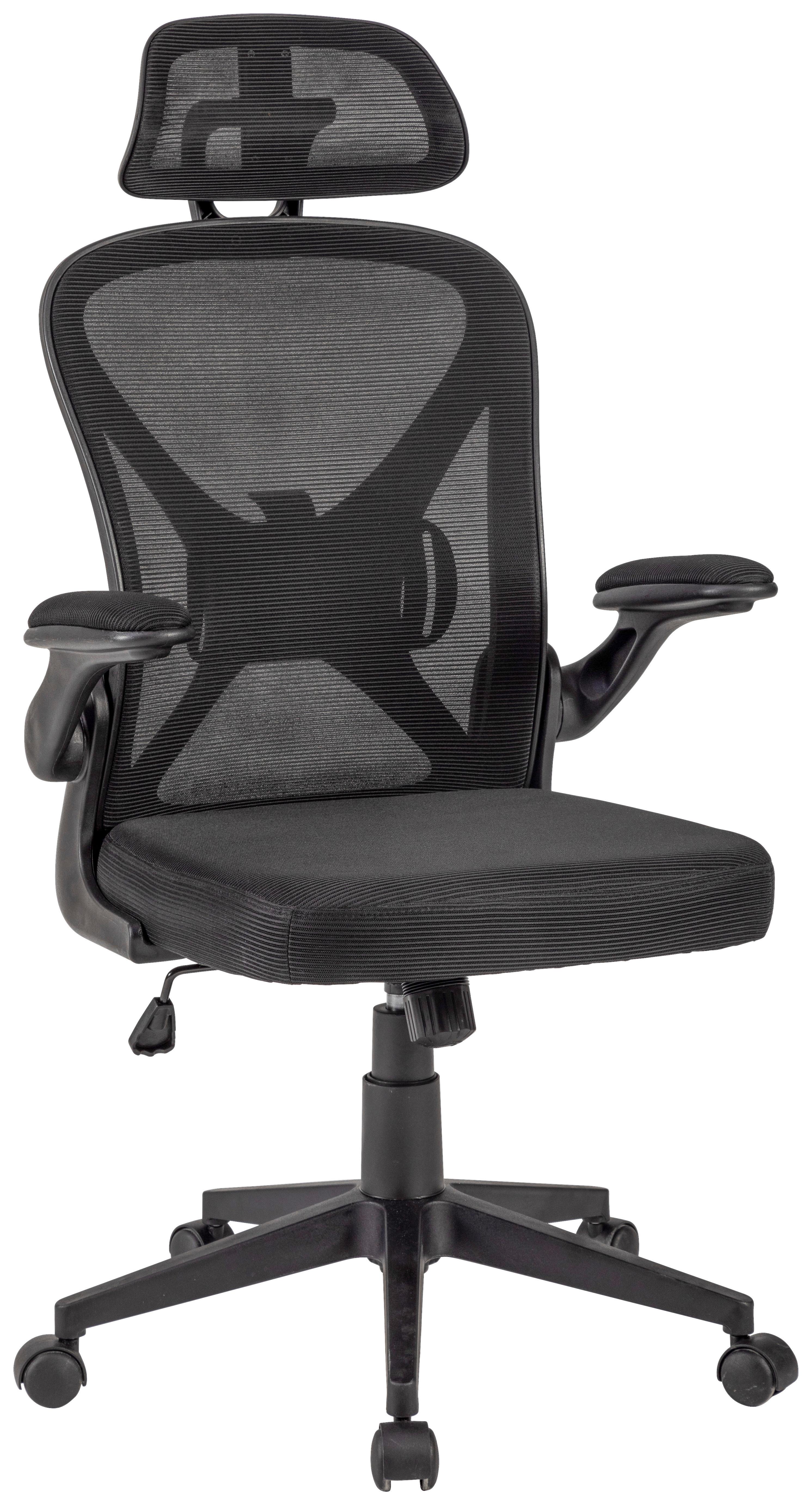 Chefsessel Jimmy Schwarz B: 63 cm - Schwarz, Trend, Kunststoff/Textil (63/116/65cm)