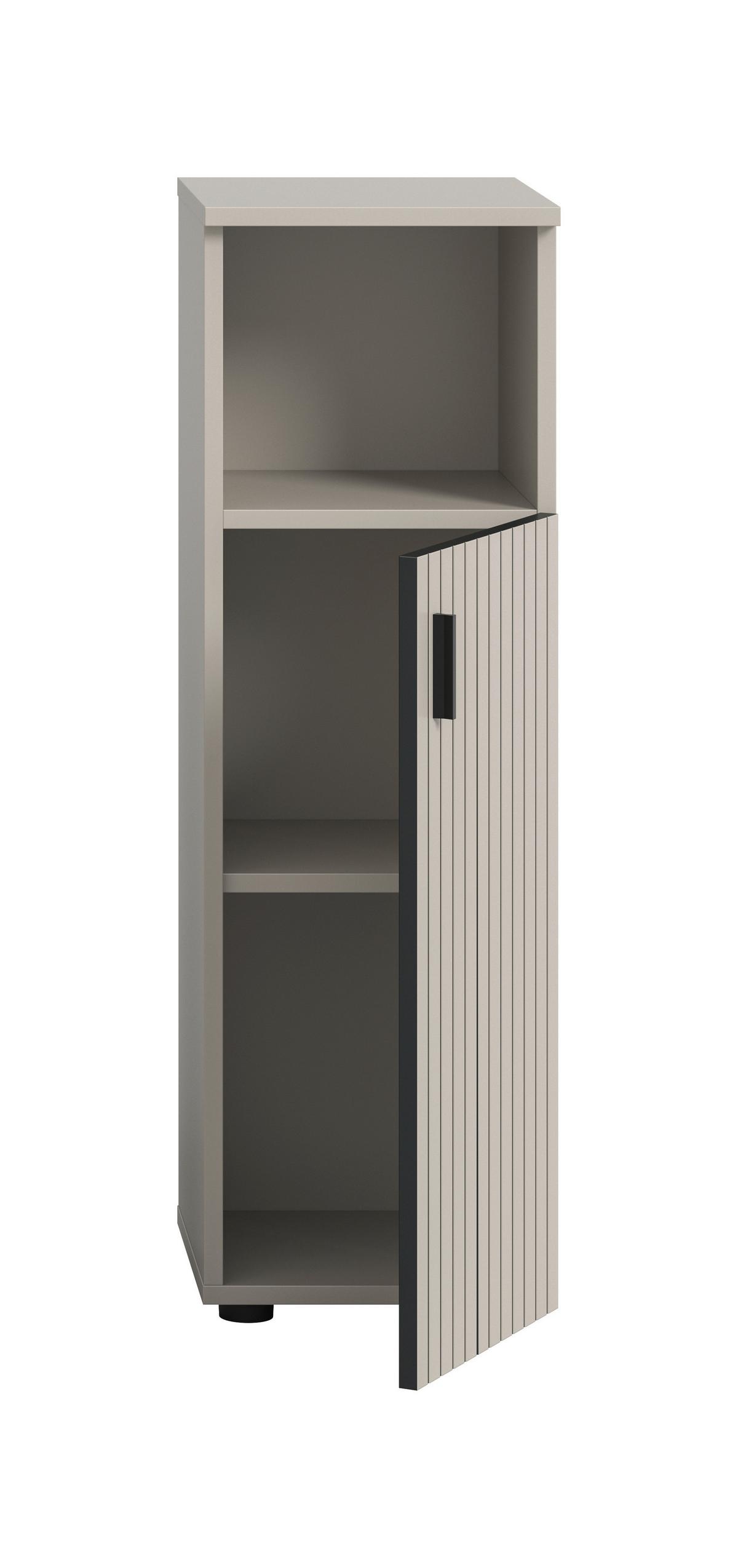 MIDISCHRANK Mone Kaschmir B: 30cm - Kaschmir/Schwarz, Trend, Holzwerkstoff (30/95/30cm) - MID.YOU