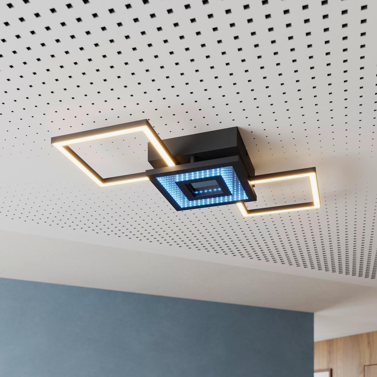 Led Mennyezeti Lámpa Charlotta - fekete, Basics, műanyag/fém (27,8/66/7cm) - Luca Bessoni