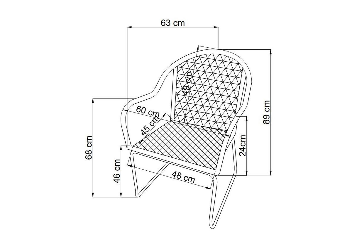 Gartenstuhl Melia Carbonstahl - Anthrazit/Schwarz, MODERN, Kunststoff/Metall (58/86/60cm) - Beldano