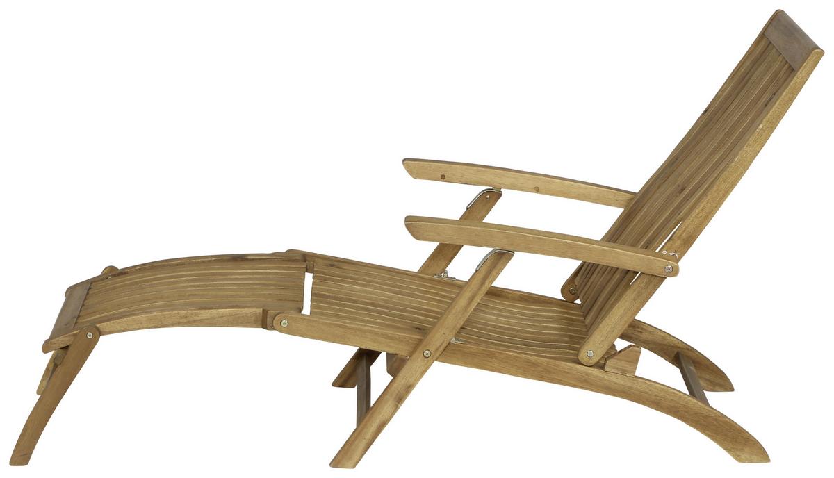 Bäderliege Paleros Echtholz Akazie Verstellbar - Akaziefarben, KONVENTIONELL, Holz (60/90/147cm) - Siena Garden