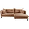 Ecksofa Lava Taupe S: 255x180cm - Taupe/Schwarz, MODERN, Textil (255/180cm) - Livetastic