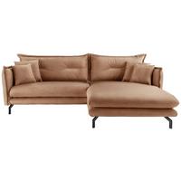 Ecksofa Lava Taupe S: 255x180cm - Taupe/Schwarz, MODERN, Textil (255/180cm) - Livetastic