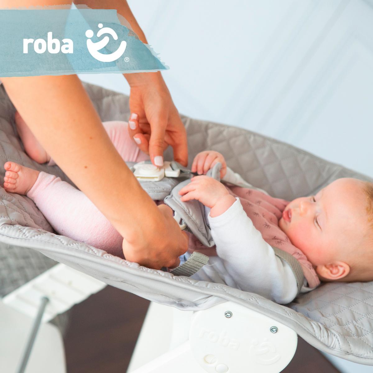 Hochstuhl Weiß/grau Mit Sitz/liegefunktion - Silberfarben/Weiß, Basics, Holzwerkstoff/Textil (52/94/66,5cm) - Roba