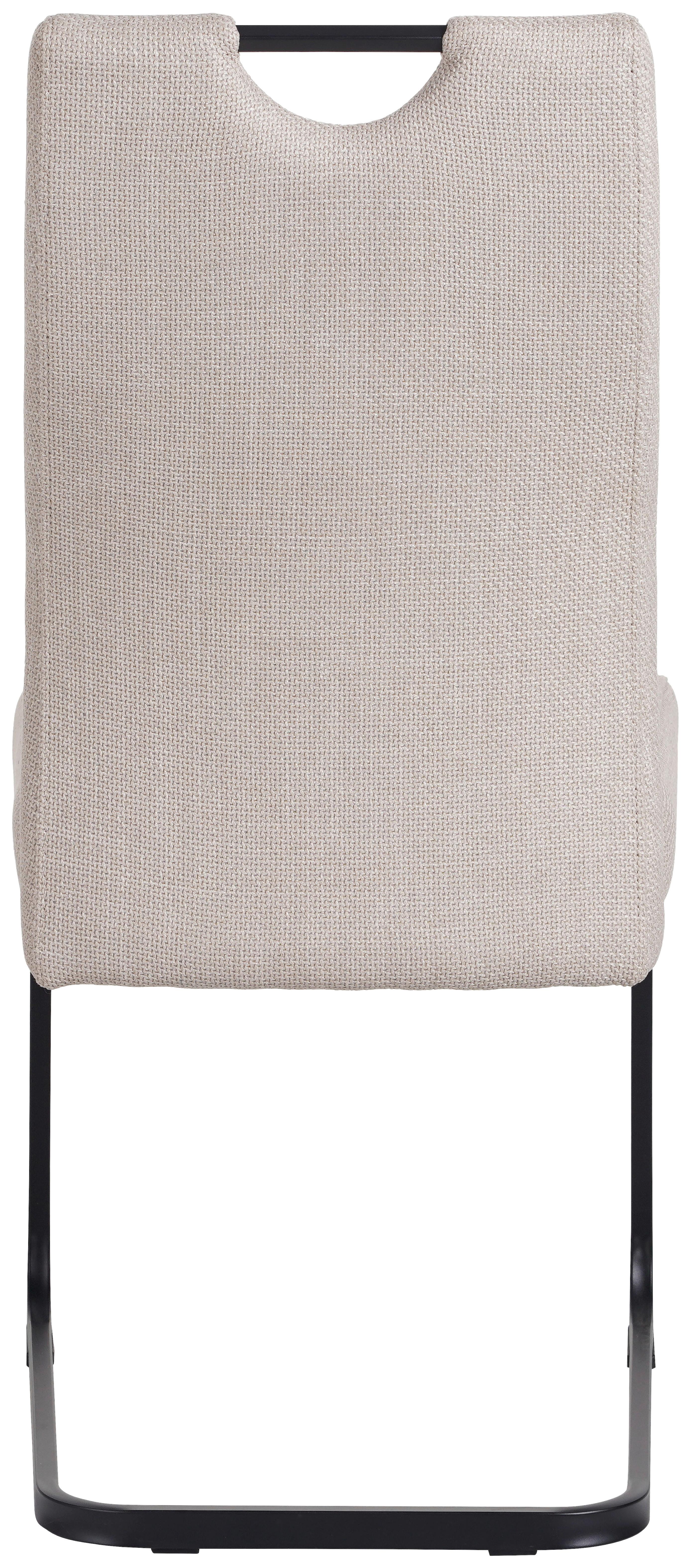 Schwingstuhl Finni Webstoff Beige Federkern - Beige, KONVENTIONELL, Textil/Metall (44/98/60cm)