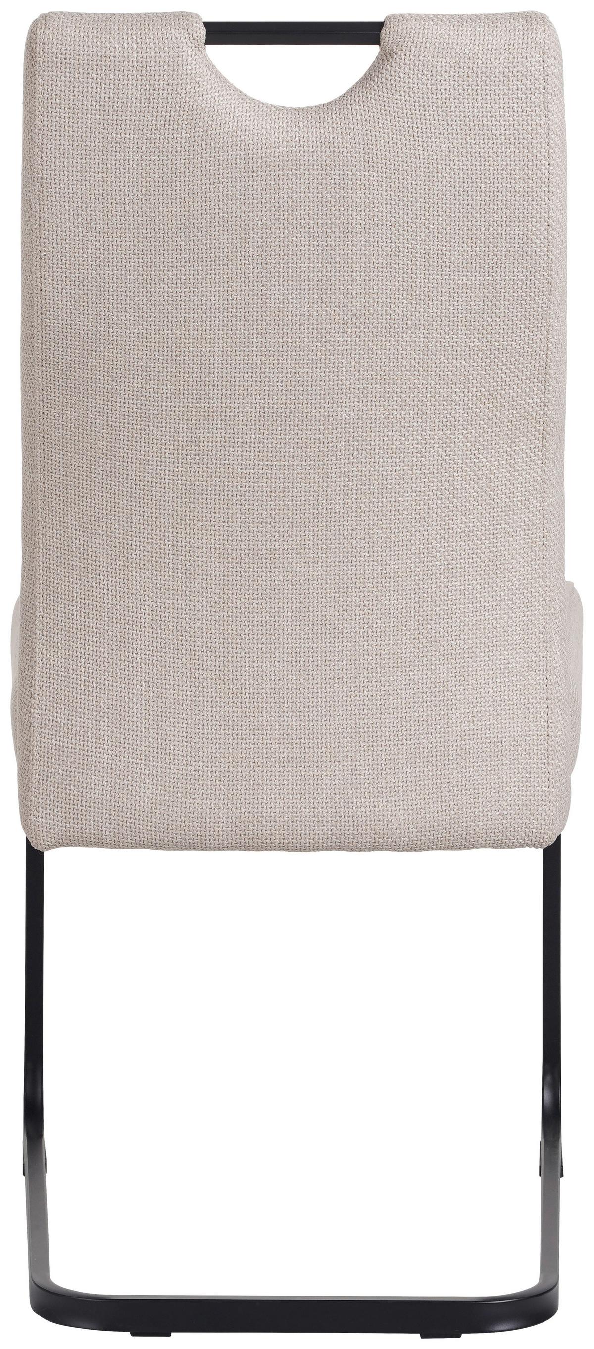 Schwingstuhl Finni Webstoff Beige Federkern - Beige, KONVENTIONELL, Textil/Metall (44/98/60cm)