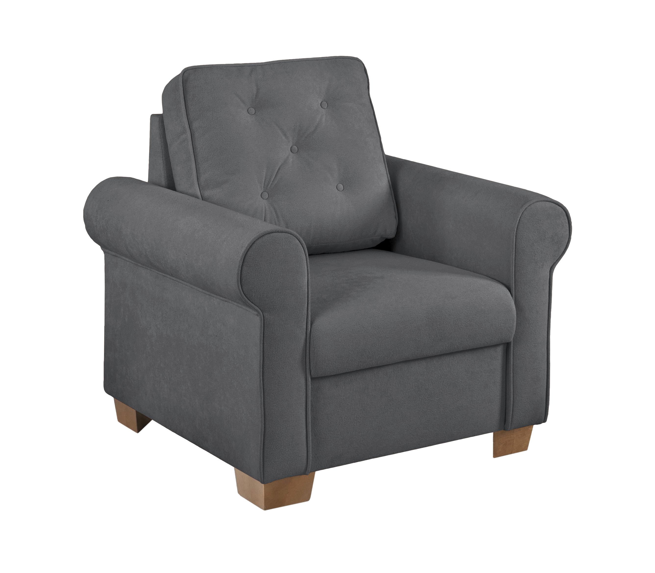 Sessel Arles, Dunkelgrau 120 B: 93 Cm - Dunkelgrau/Buchefarben, Design, Textil (93/89/82cm) - MID.YOU