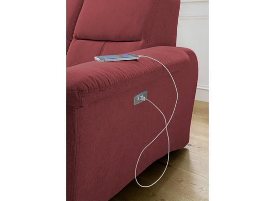 Rotes Ecksofa mit USB-Anschluss