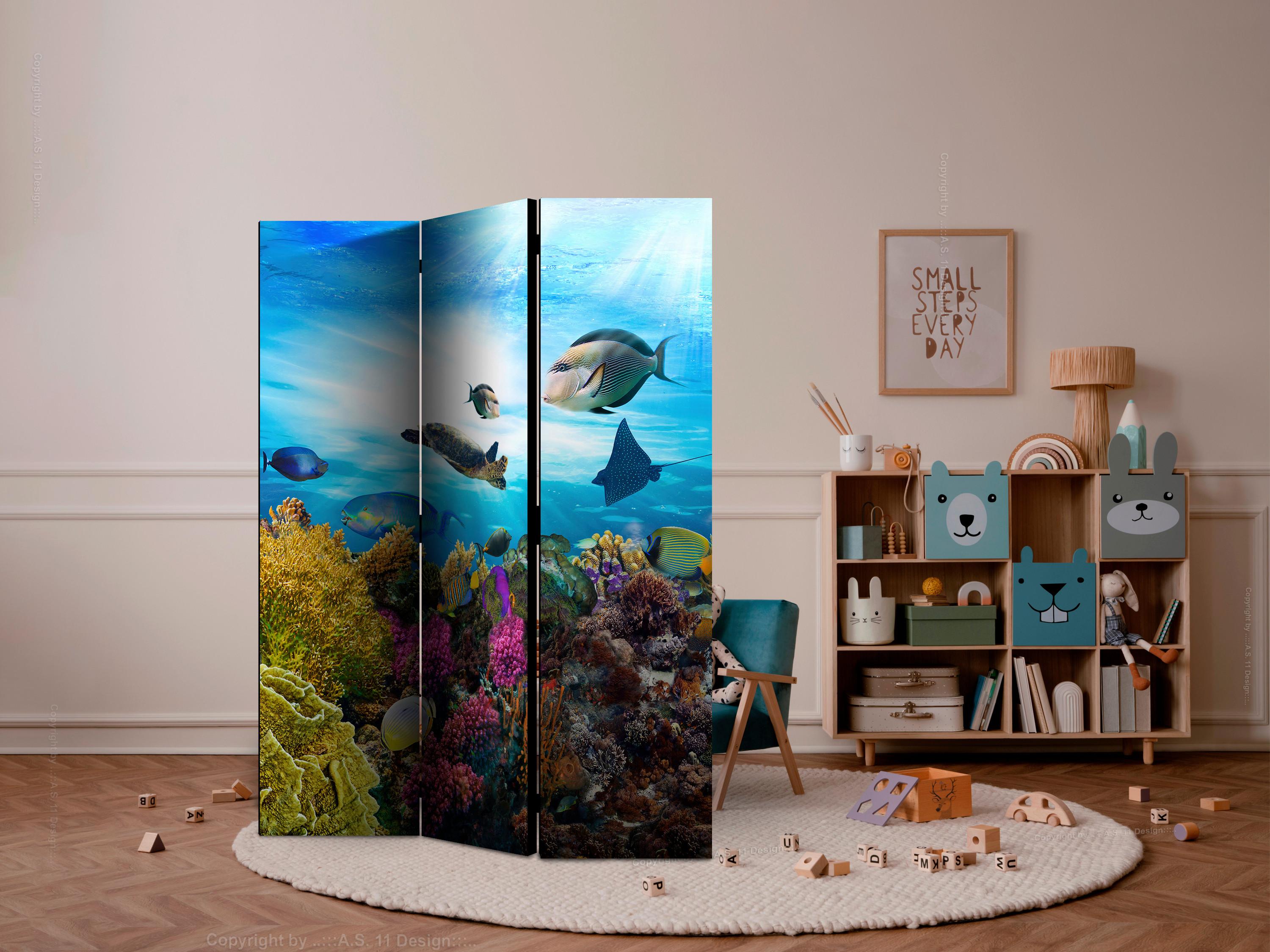 Paravent Multicolor B: 135 cm - Multicolor, Basics, Holz/Textil (135/172/3cm) - artgeist