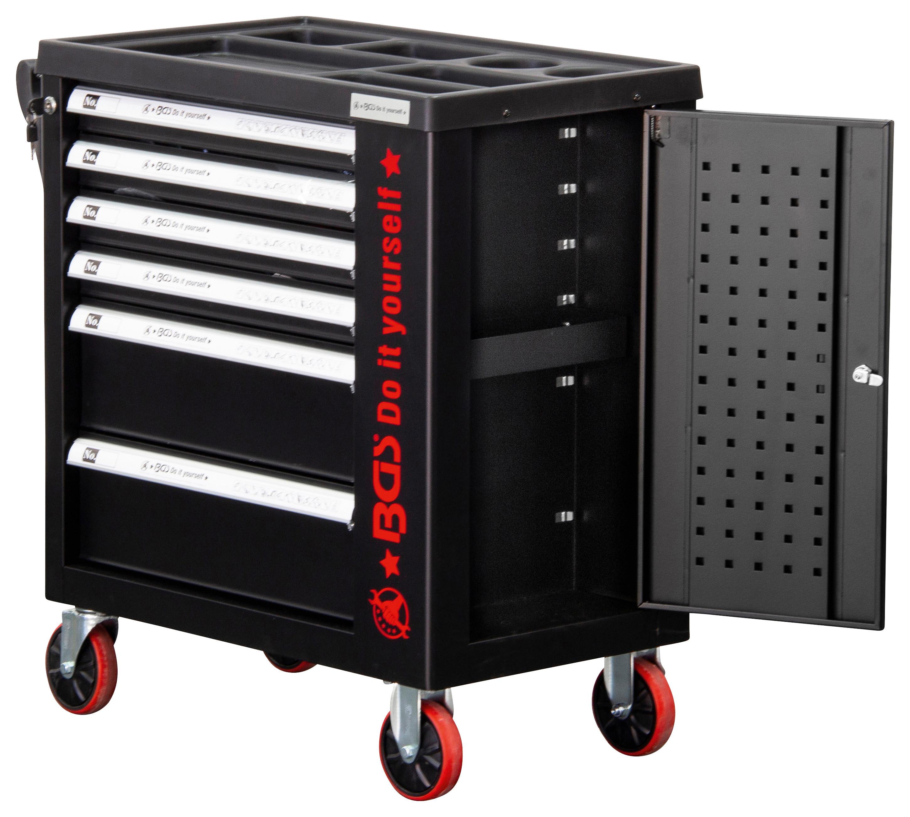 Werkstattwagen Schwarz/rot B: 76 Cm - Rot/Schwarz, Basics (76/89,5/46cm)