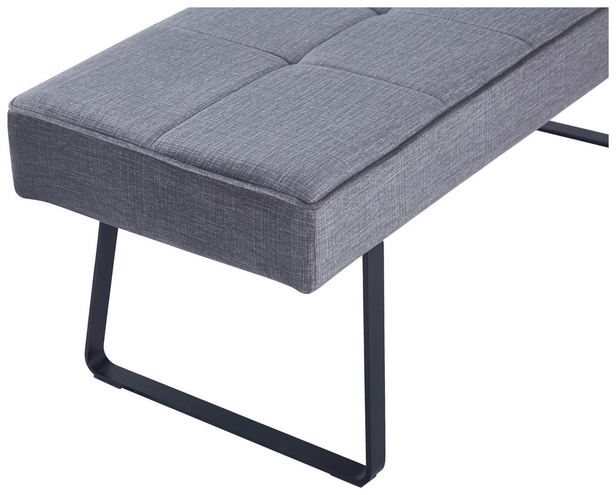 Sitzbank Tilos Ohne Lehne Samt Hellbraun, B: 140 Cm - Hellbraun/Schwarz, KONVENTIONELL, Textil/Metall (140/49/47cm) - MID.YOU