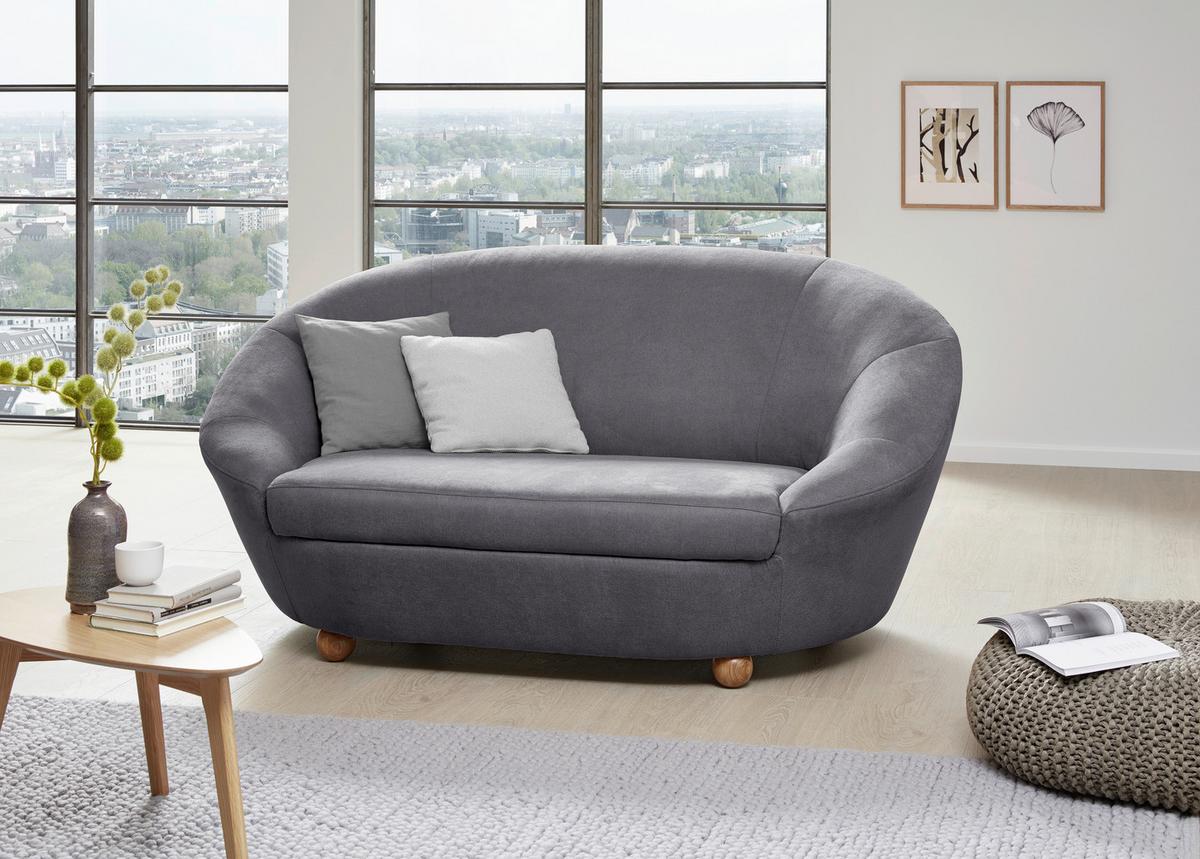 2-sitzer-sofa Looks Iv Dunkelgrau - Eichefarben/Dunkelgrau, Design, Textil (178/82/114cm) - LOOKS by W.Joop