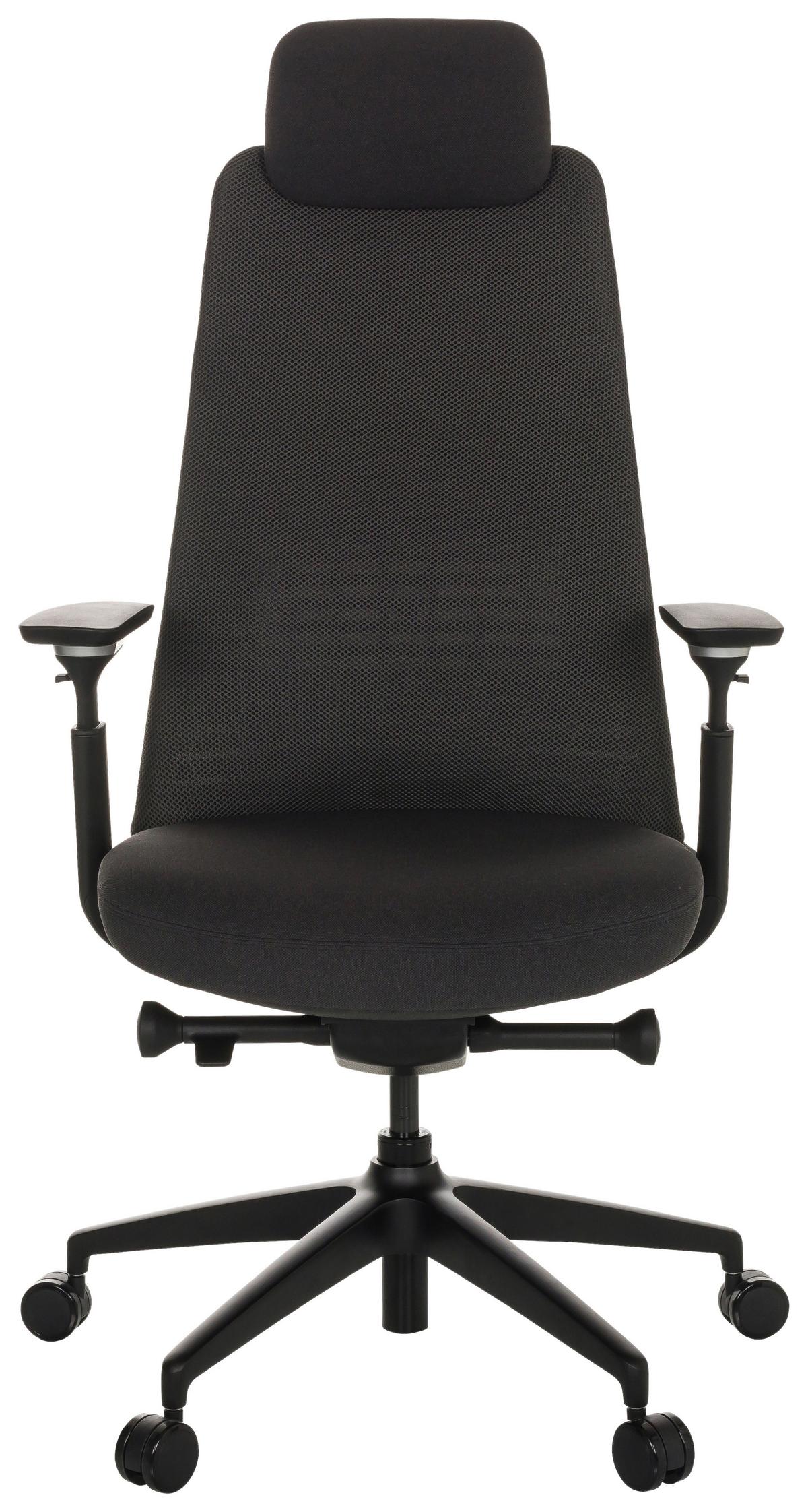 Drehstuhl Yucano - Schwarz, Basics, Kunststoff/Textil (68/120-131/60cm) - MID.YOU