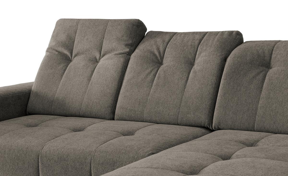 Ecksofa mit USB Anschluss Sano, Graubraun,s: 258x180 cm - Graubraun/Schwarz, MODERN, Textil (258/180cm) - Livetastic