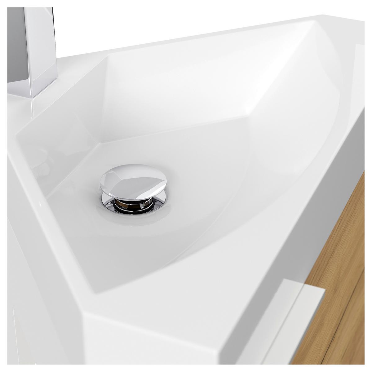 Gästebad Delta Eiche Dekor B: 52,3 cm - Eichefarben, MODERN, Holzwerkstoff/Stein (52,3cm) - MID.YOU