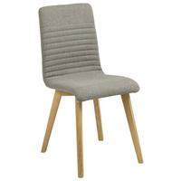 Esszimmerstuhl Arosa Webstoff Hellgrau Gepolstert - Eichefarben/Hellgrau, Design, Holz/Textil (42/90/43cm) - Carryhome