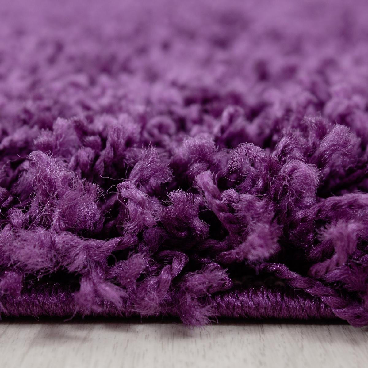 Hochflor Teppich Lila Life 80x250 Cm - Lila, KONVENTIONELL, Textil (80/250cm) - Novel