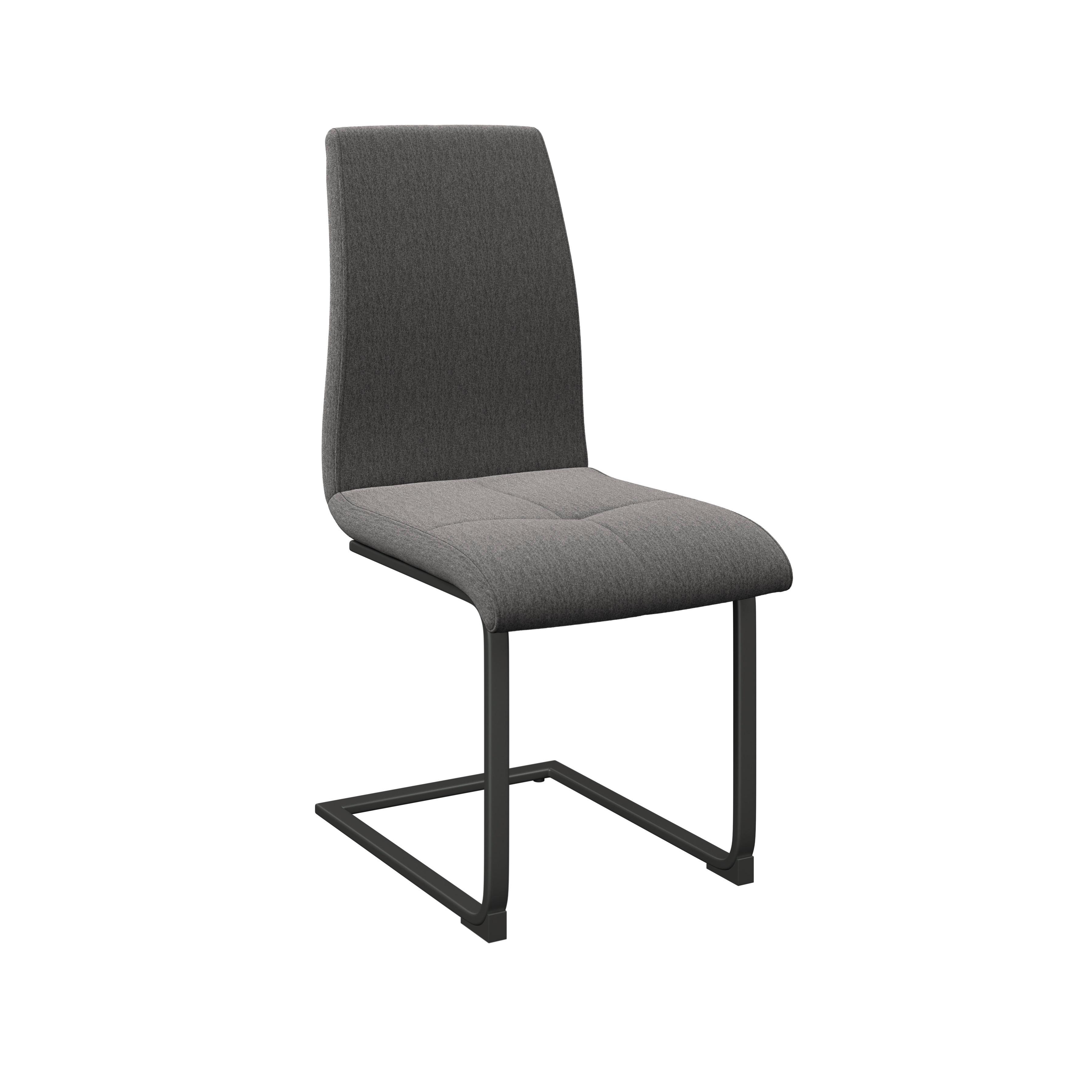 Schwingstuhl Tristan Grau/Schwarz gepolstert - Schwarz/Grau, MODERN, Holz/Textil (41/102/58cm) - James Wood