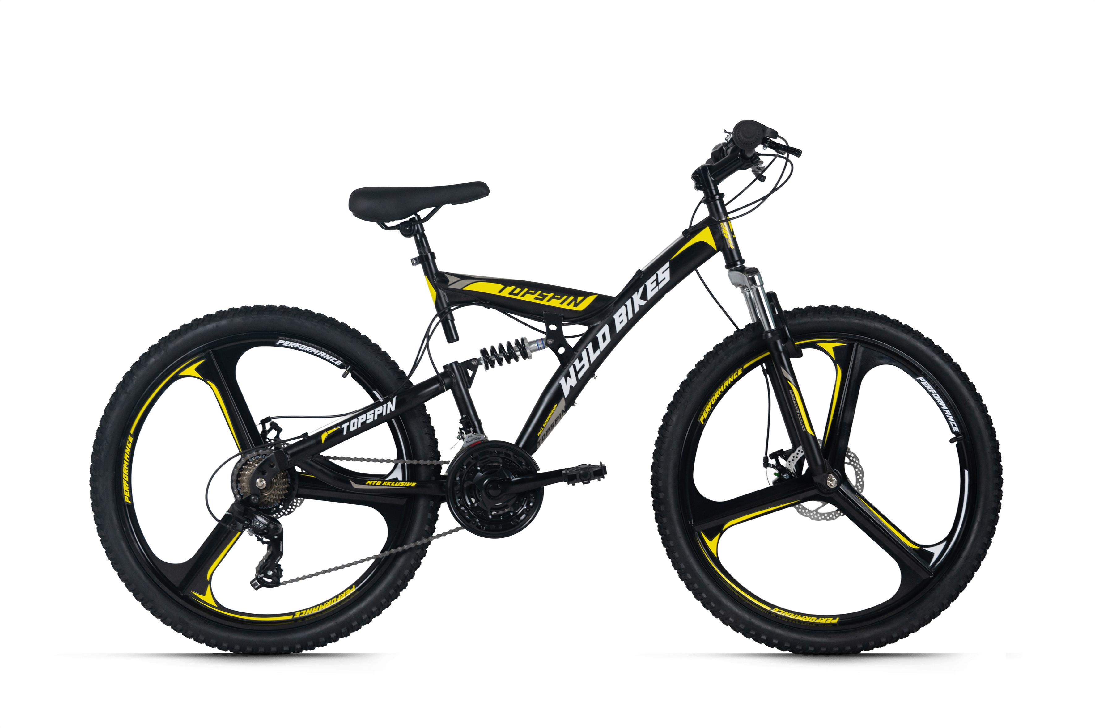 WYLD Mountainbike FullyTopspin schwarz/Gelb 26'' - Schwarz, LIFESTYLE, Metall (25/140cm)