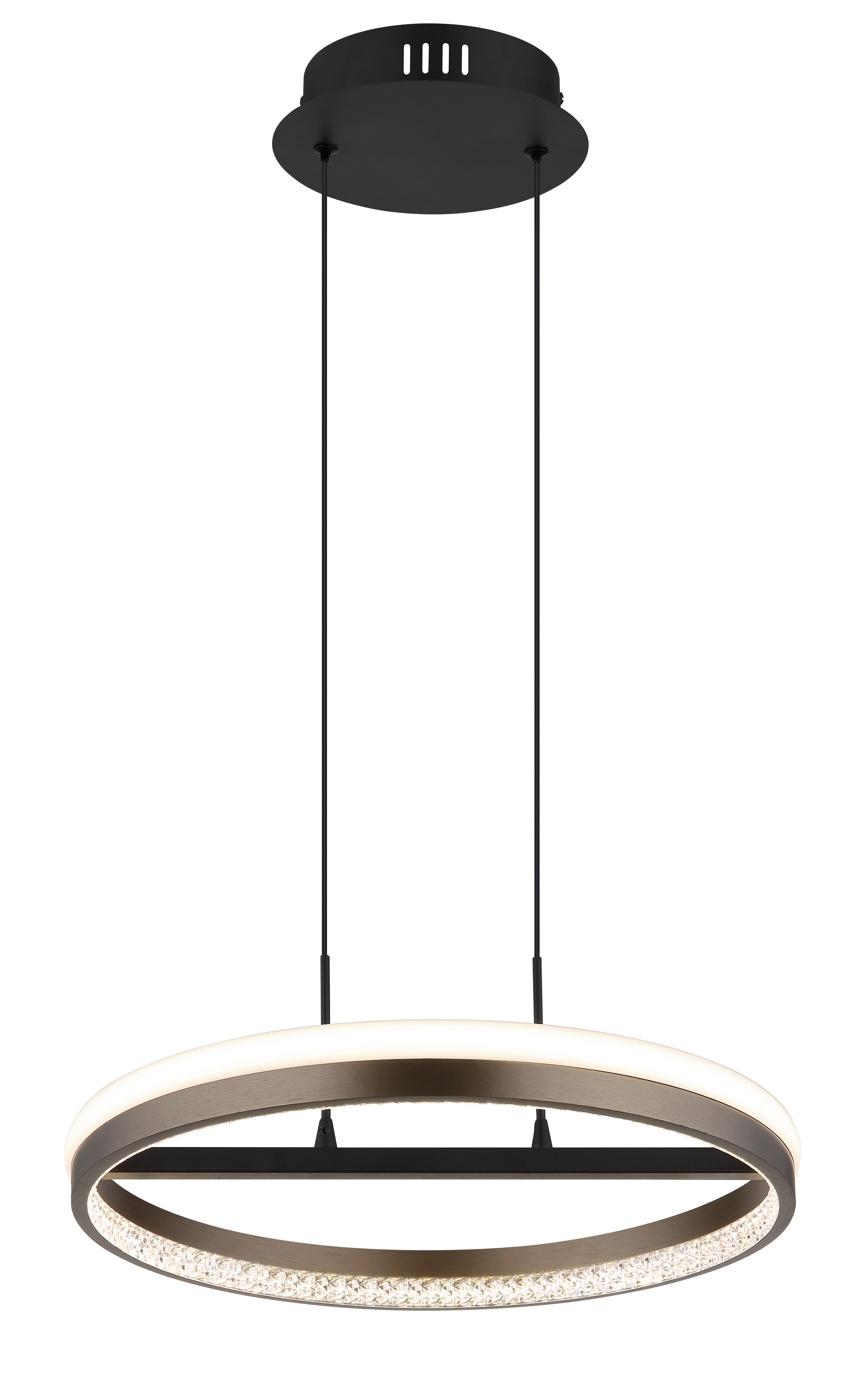 LED-Hängeleuchte 67179h - Klar/Dunkelgrau, Design, Kunststoff/Metall (39,7/150cm) - Globo