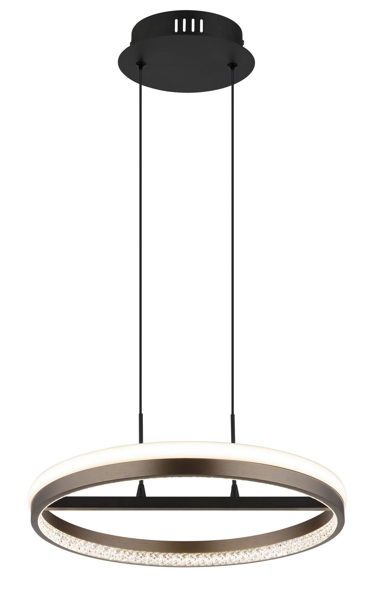 LED-Hängeleuchte 67179h - Klar/Dunkelgrau, Design, Kunststoff/Metall (39,7/150cm) - Globo