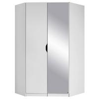 Eckschrank Mit Spiegel 117 cm Freising Weiß - Klar/Weiß, MODERN, Holzwerkstoff (117/197/104cm) - Rauch Möbel