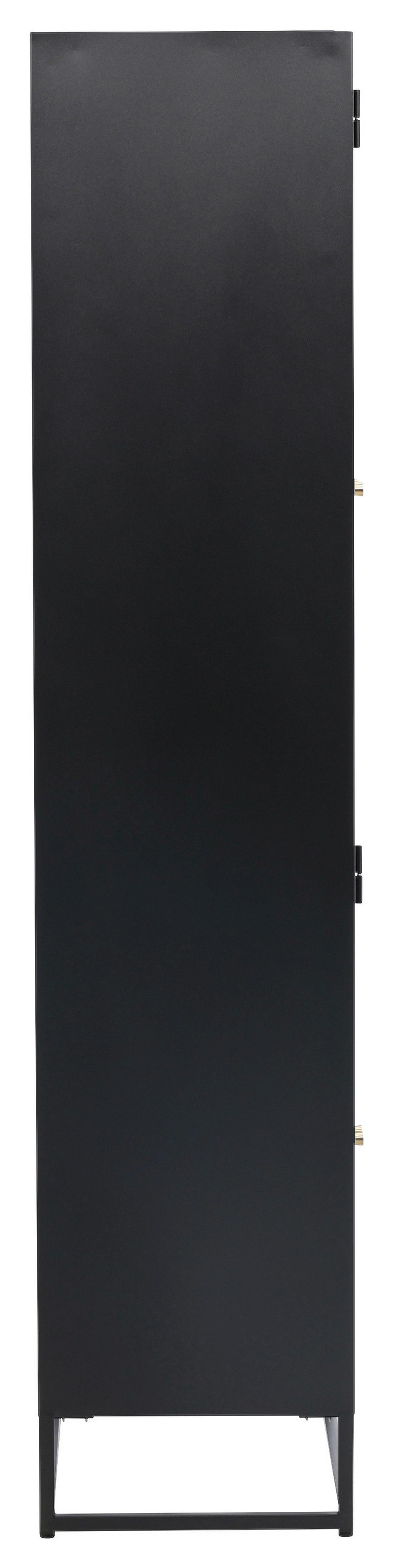 Vitrine Bakal - Schwarz, Design, Glas/Metall (80/190/41cm) - Livetastic