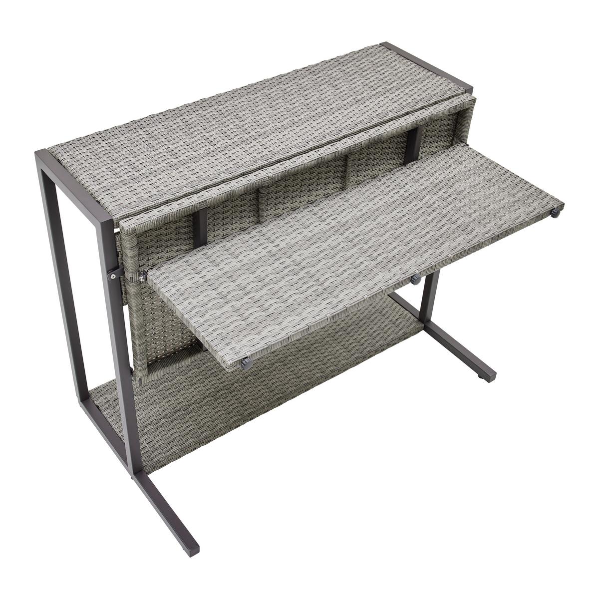 Sada na balkón MARIO šedá/hnědá - šedavě hnědá, Moderní, kov/textil (110/86,5/80cm) - Bessagi Garden