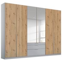 Drehtürenschrank Mit Spiegel 271 Cm Alabama Extra Hellgrau - Silberfarben/Hellgrau, MODERN, Holzwerkstoff (271/229/54cm)
