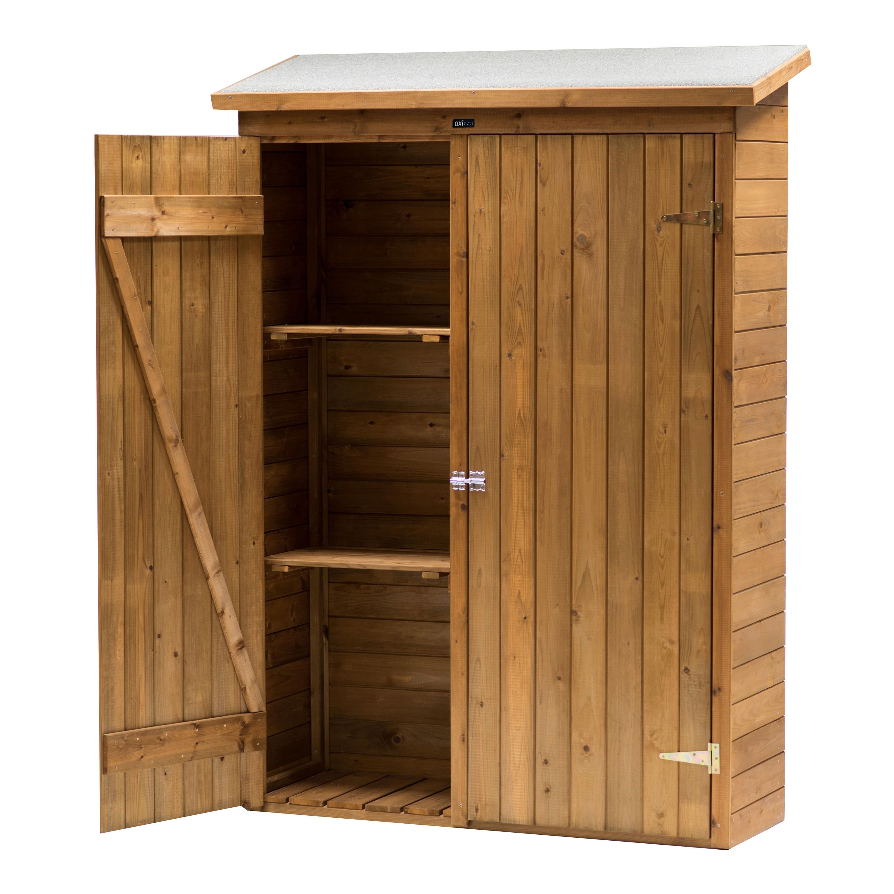 GERÄTESCHRANK OLIVER - Braun/Kieferfarben, Basics, Holz (131/48/180cm) - Ambia Garden