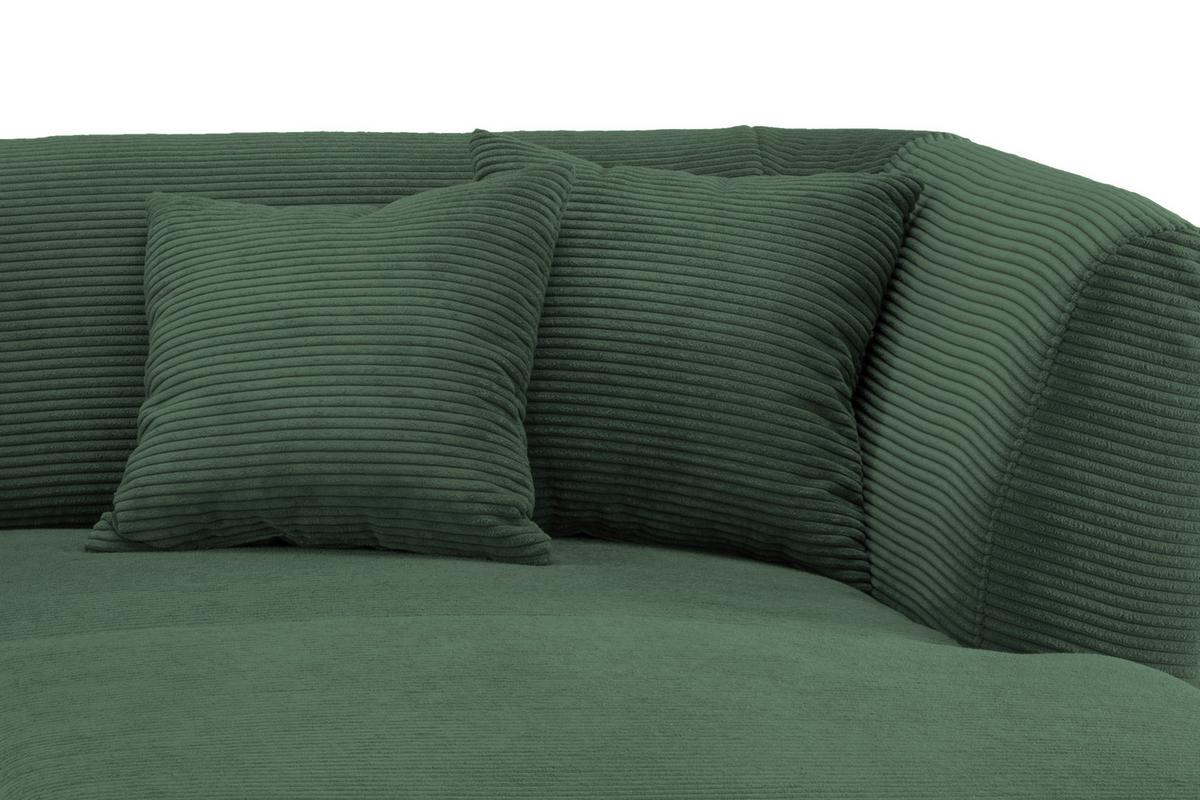 Ecksofa Colori Dunkelgrün S: 264/160 Cm - Dunkelgrün/Schwarz, MODERN, Holz/Textil (264/160cm) - MID.YOU