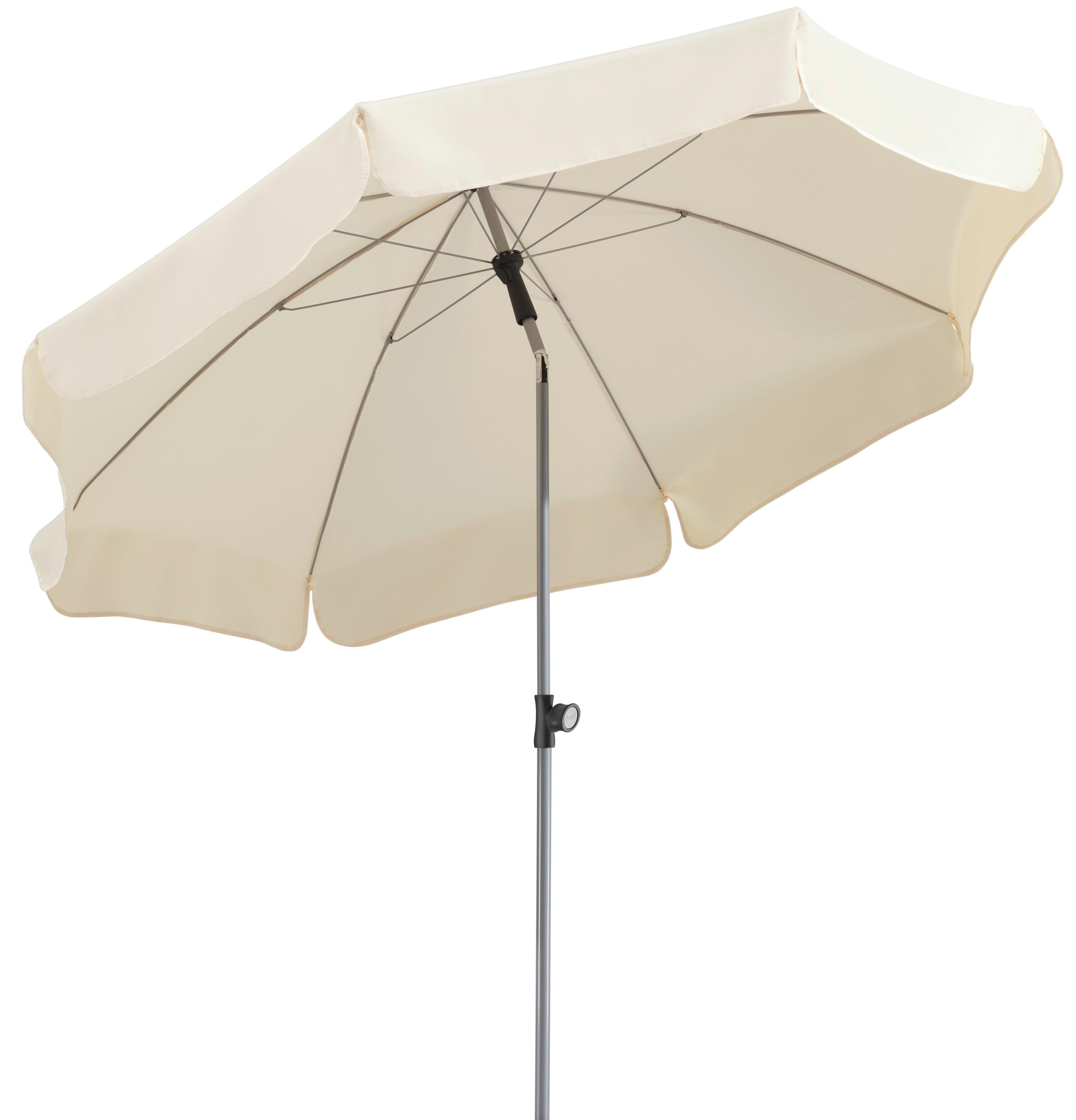 Sonnenschirm Locarno BxHxT: 200x220x200 cm Naturfarben - Silberfarben/Naturfarben, Basics, Textil/Metall (200/220/200cm) - Schneider