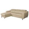 Ecksofa Aspen Schwarz S: 176 Cm - Chromfarben/Schwarz, Design, Leder/Textil (176/242cm) - Livetastic