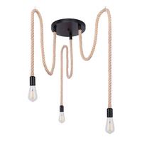 Függőlámpa 69029-3h1 Ulleu - barna/fekete, Trend, természetes anyagok/fém (30/150cm)