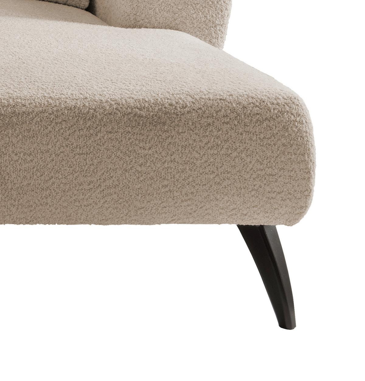 Ecksofa Colori Beige S: 264/160 cm - Beige/Schwarz, MODERN, Holz/Textil (264/160cm) - MID.YOU