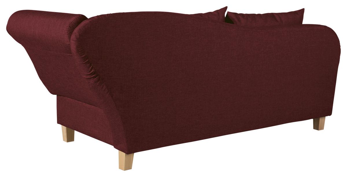 Recamiere Selma Rot Rechts Mit Bettkasten+schlaffunktion - Rot/Buchefarben, Design, Textil (190/88/82cm) - Max Winzer