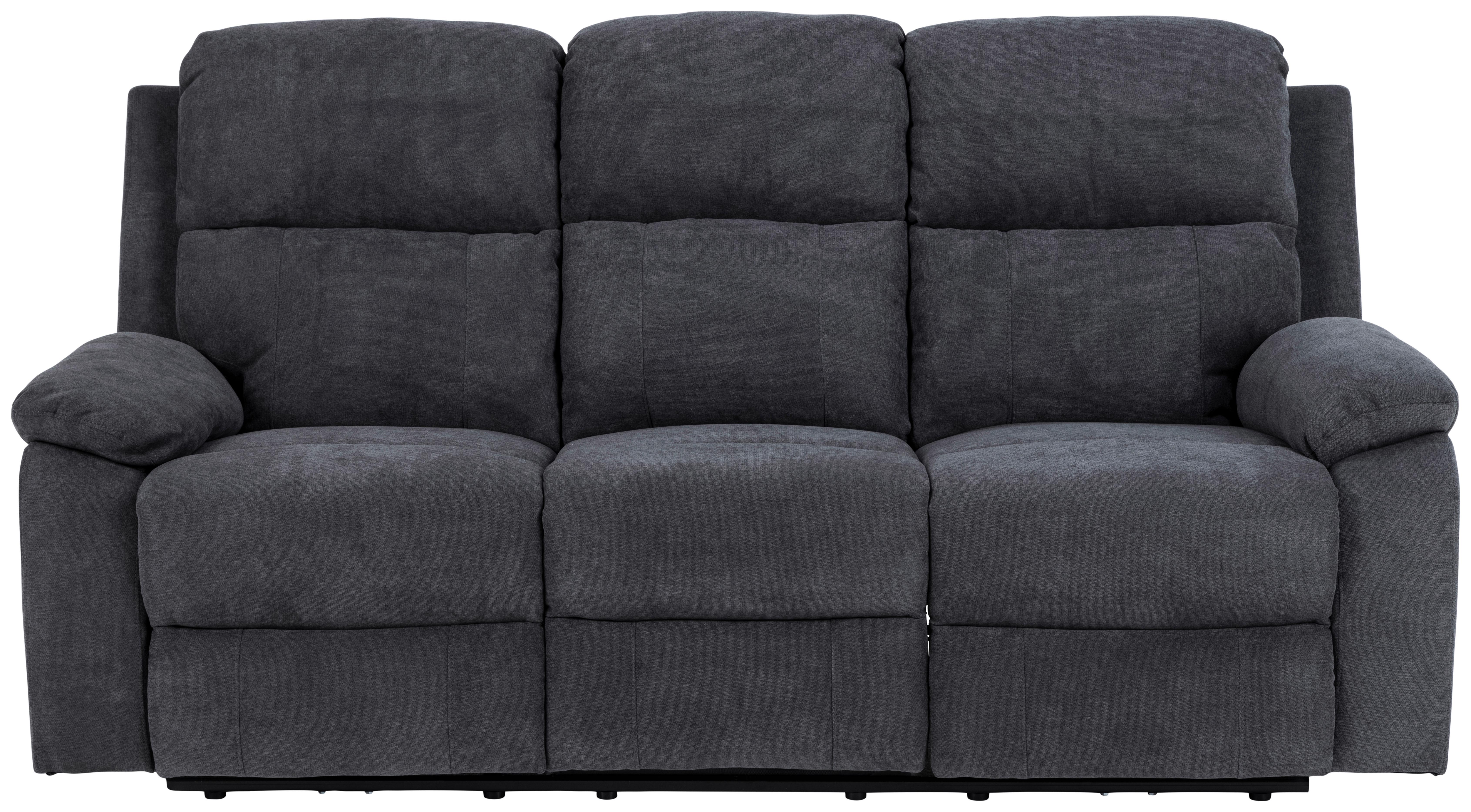 3-sitzer-sofa Mora - Dunkelgrau/Schwarz, KONVENTIONELL, Textil (196,5/98/95cm) - MID.YOU