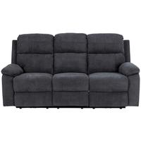 3-sitzer-sofa Mora Mit Relaxfunktion Dunkelgrau - Dunkelgrau/Schwarz, KONVENTIONELL, Textil (196,5/98/95cm) - MID.YOU