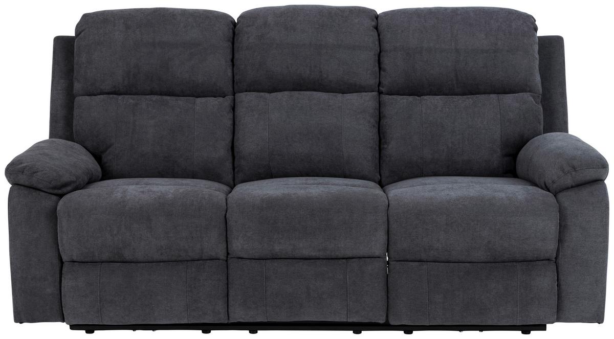 3-sitzer-sofa Mora Mit Relaxfunktion Dunkelgrau - Dunkelgrau/Schwarz, KONVENTIONELL, Textil (196,5/98/95cm) - MID.YOU