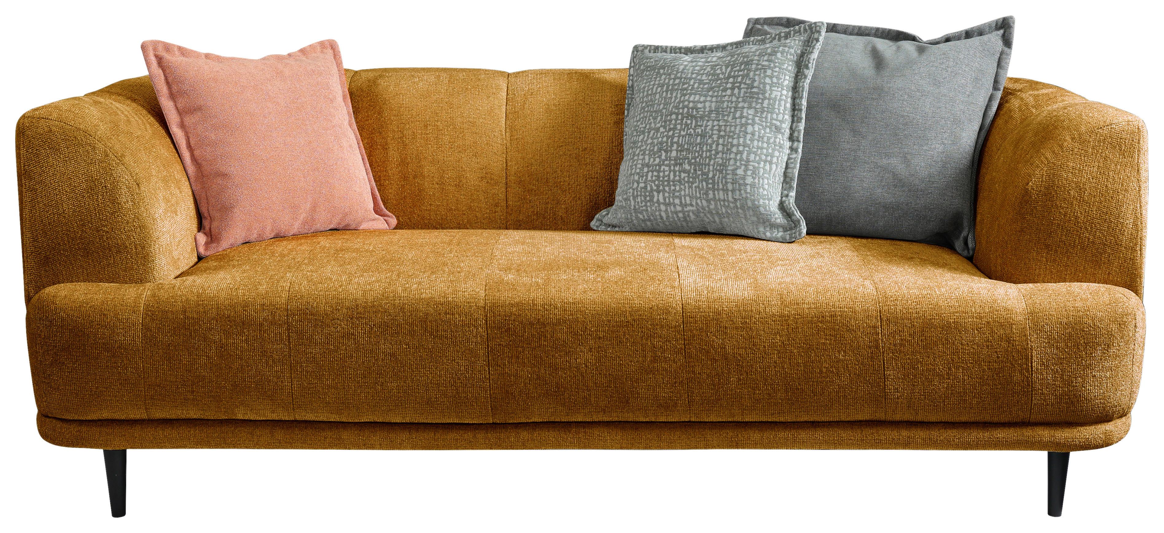 3-Sitzer-Sofa Lou Goldfarben/Schwarz, 226 cm - Goldfarben/Schwarz, Design, Textil (226/77/106cm) - MID.YOU
