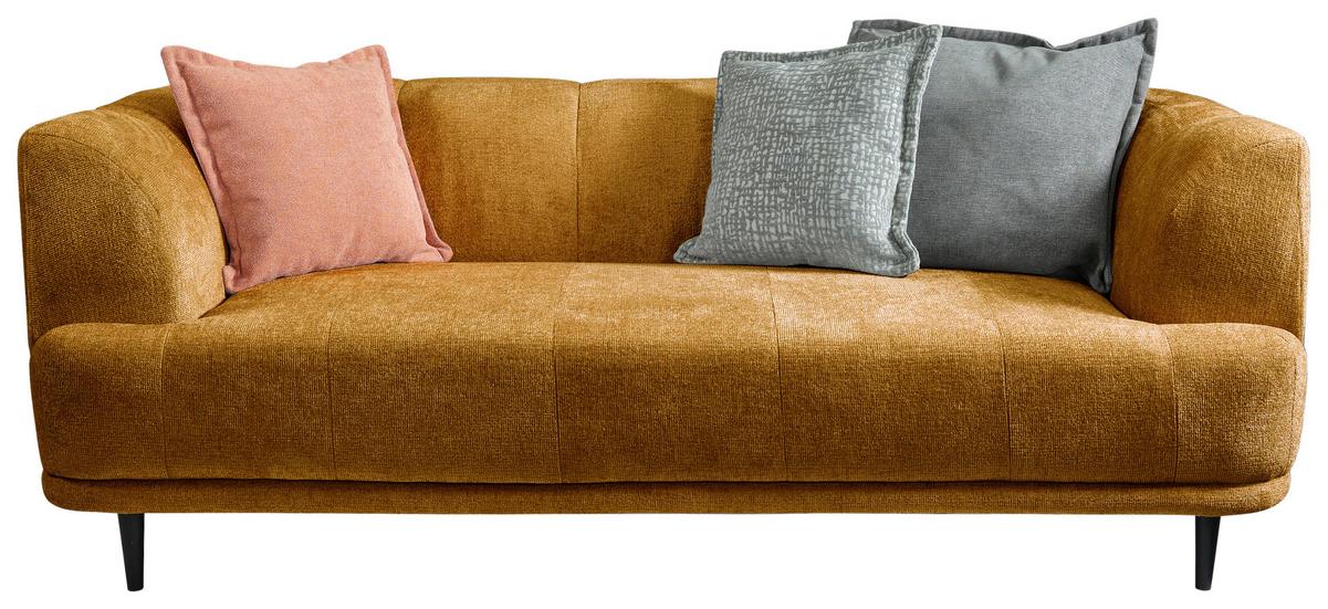 3-sitzer-sofa Lou Goldfarben/schwarz, 226 Cm - Goldfarben/Schwarz, Design, Textil (226/77/106cm) - MID.YOU
