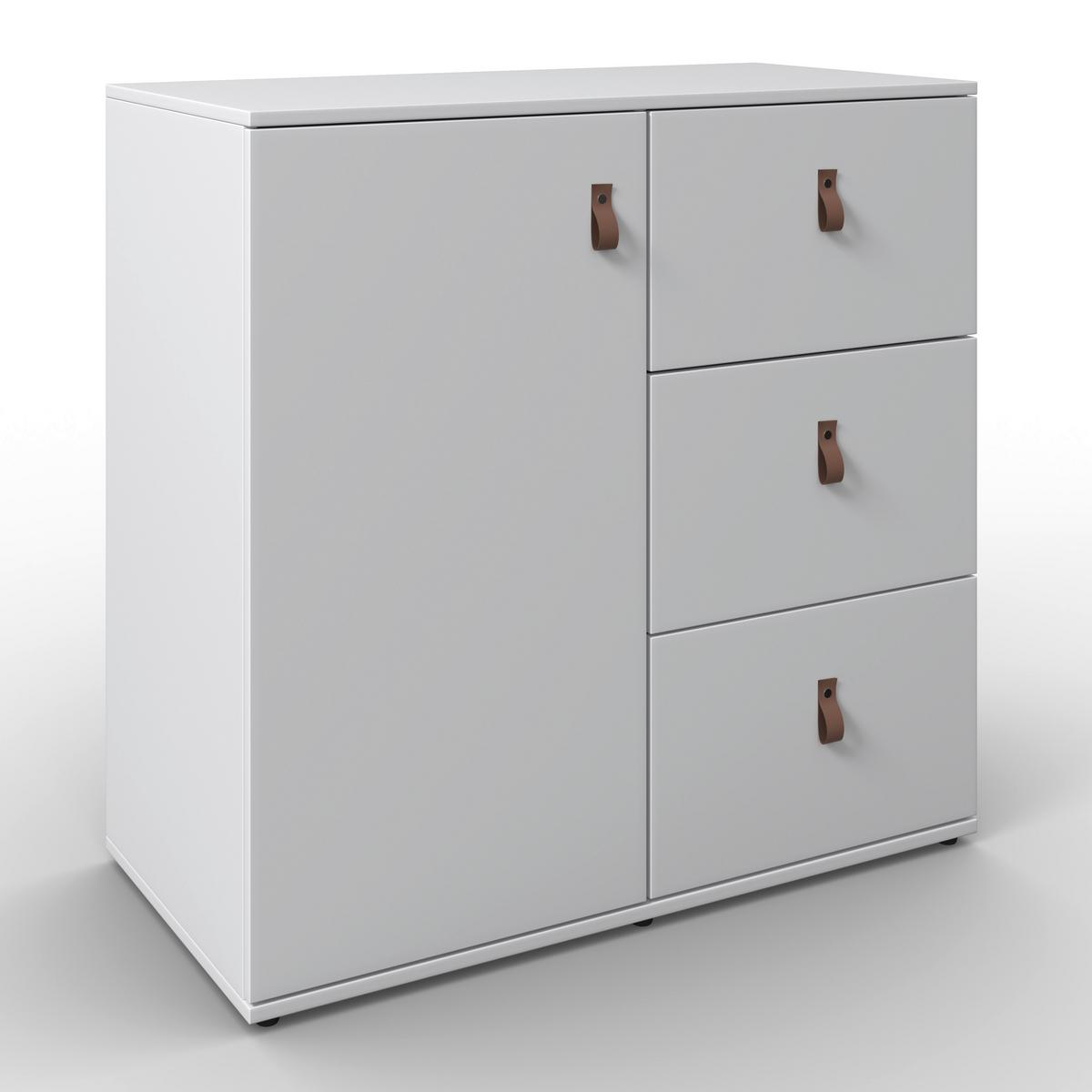Komoda MICK - hnedá/čierna, Modern, kompozitné drevo/plast (80/79/40cm) - Modern Living