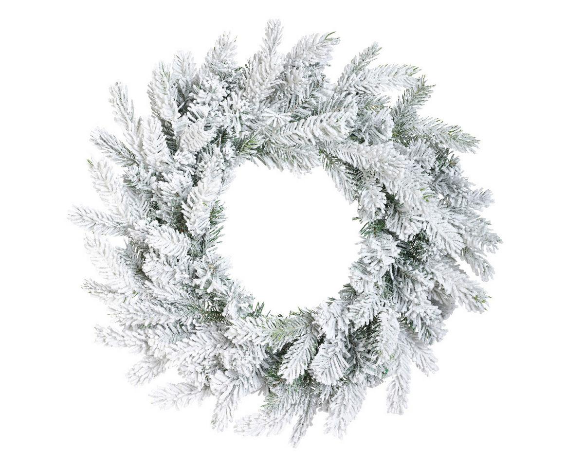 Věnec GRANDIS - bílá/zelená, Konvenční, kov/plast (50/8cm) - Mömax