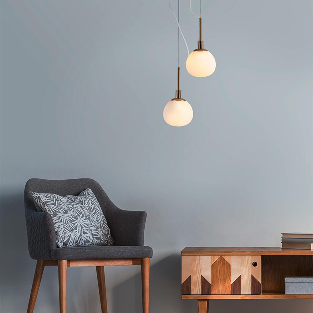 Pendelleuchte Erich - Messingfarben/Weiß, Trend, Glas/Metall (15/30,5cm) - MAYTONI