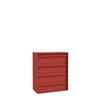 Komoda se 4 zásuvkami, š: 78,4 cm - červená, Moderní, kompozitní dřevo (78,4/94,4/42cm)