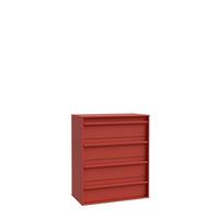 Komoda se 4 zásuvkami, š: 78,4 cm - červená, Moderní, kompozitní dřevo (78,4/94,4/42cm)