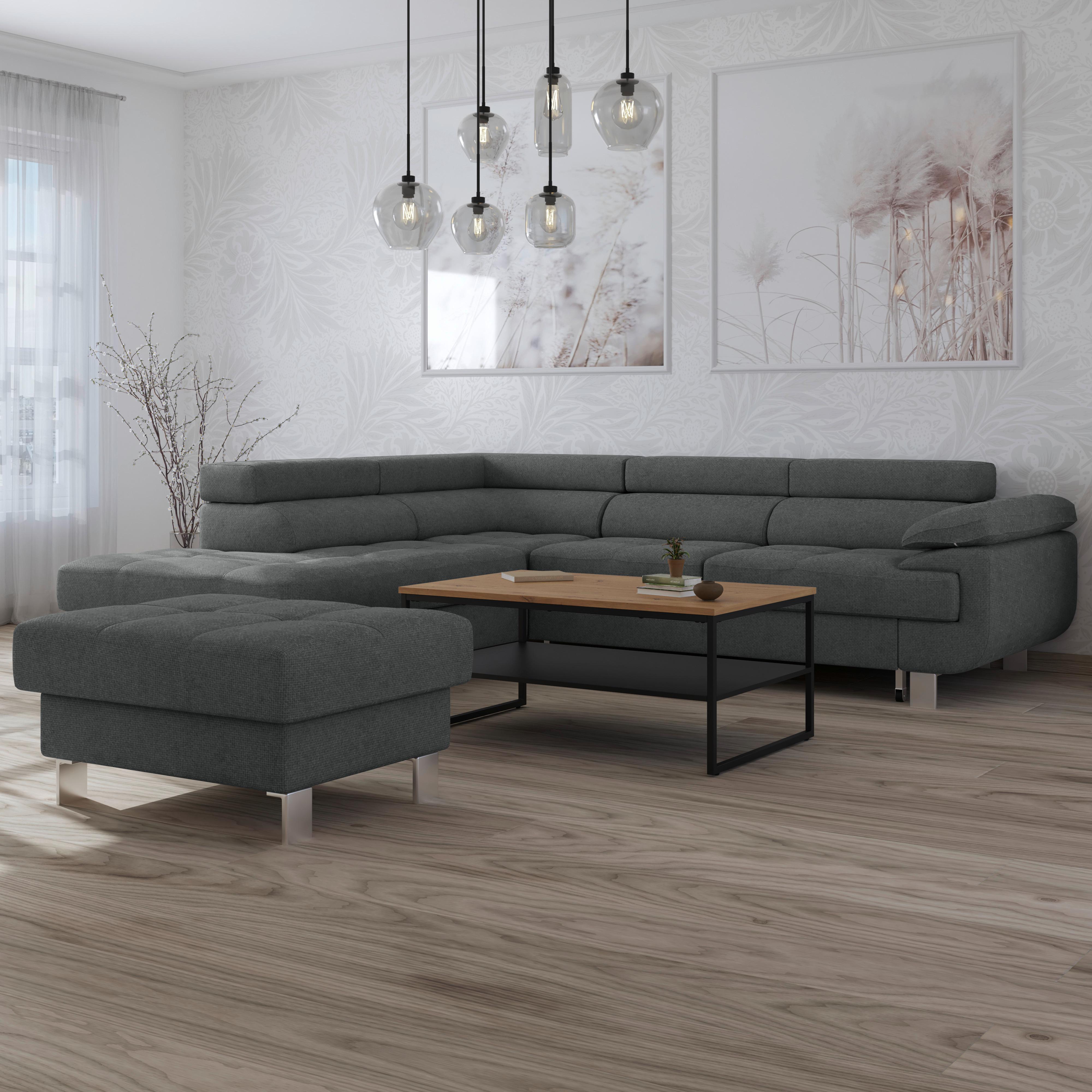 Ecksofa Savona - Anthrazit, MODERN, Textil (230/270cm) - Ondega